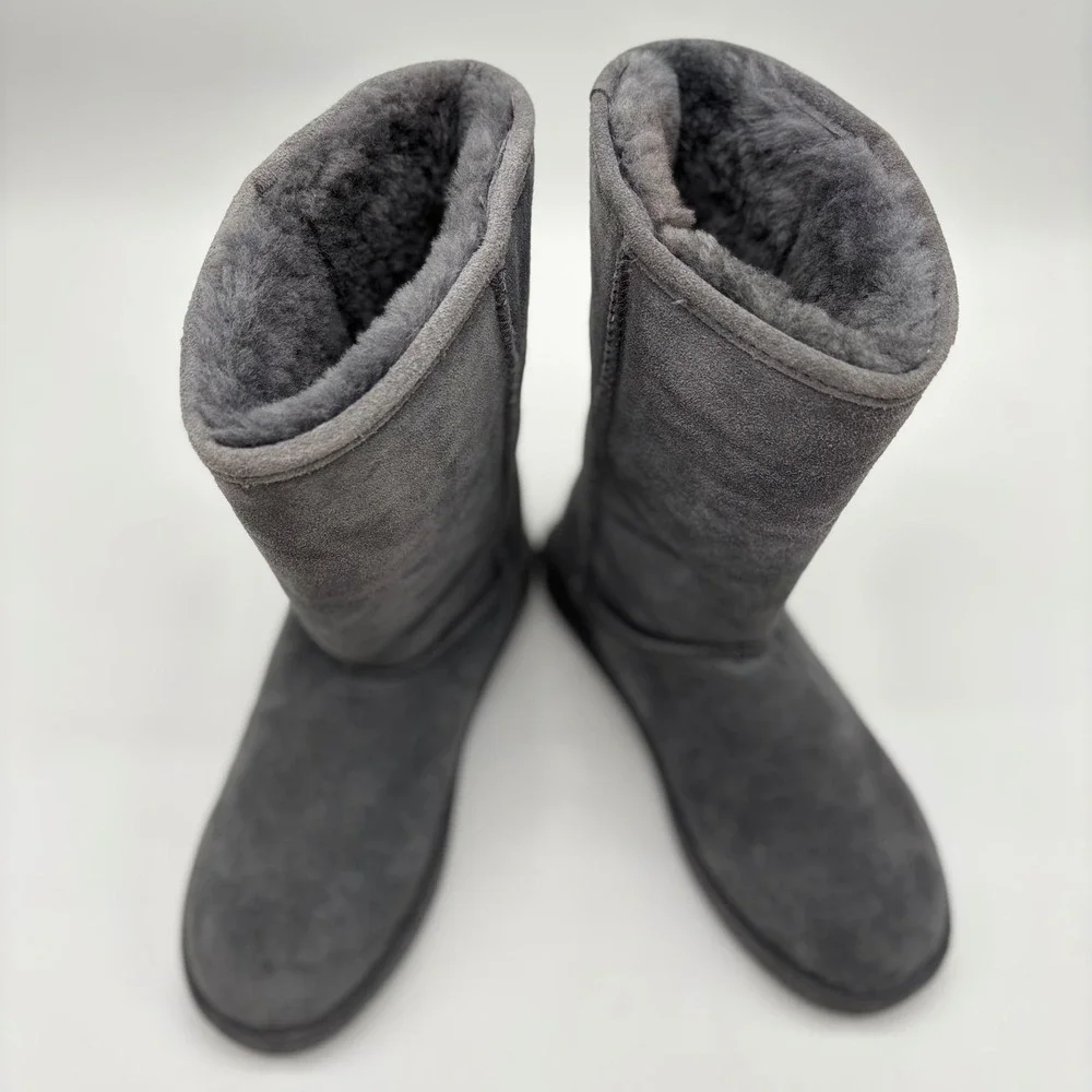 Bearpaw Elle Tall Gray Suede Winter Boots Womens 11‎ Wool Blend Lining NeverWet